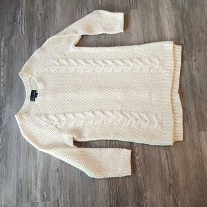 Cynthia Rowley Women's Chucky Cable Knit Button up back Cream Sweater St…